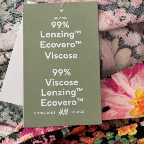 H&M Floral Loose Fit Resort Shirt Black/Floral Womens Size S - Picture 9 of 14